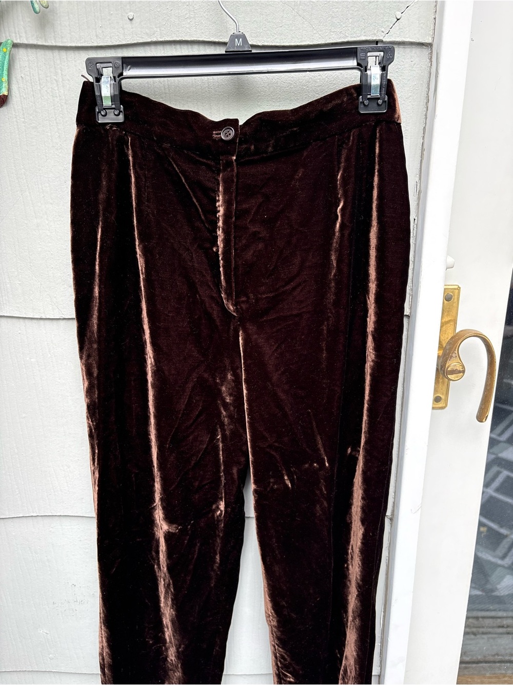 Women's Velvet Dress Pants - Dark Brown